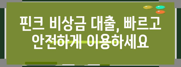 핀크 비상금 대출 신청 가이드 | 조건 확인부터 승인까지