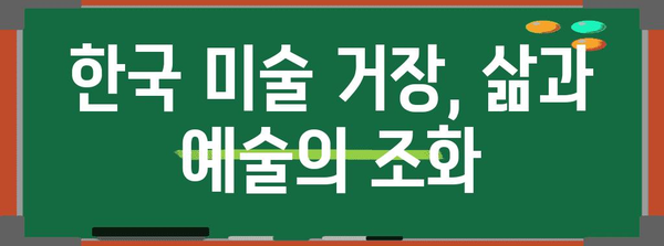 한국 미술의 거장 | 주요 작가, 걸작 감상, 미술사 탐구
