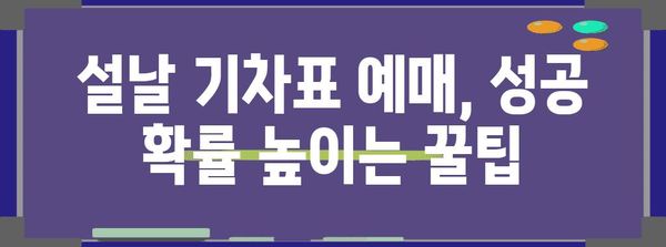 설날 기차표 예매 성공 비결 | 2024년 완벽 가이드
