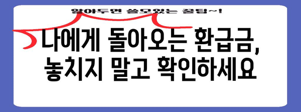 종소세 환급 가이드 | 간편 신청과 성과 확인
