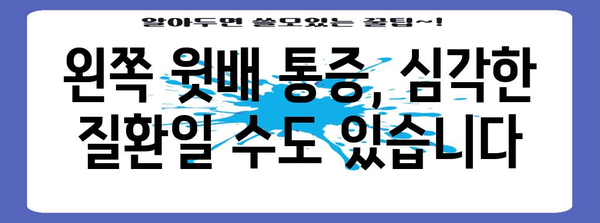 위장 디скомфорт | 왼쪽 윗배 통증의 원인