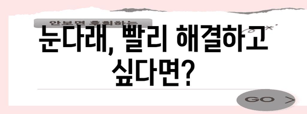 눈다래 빠른 해결책 | 초기 증상과 전염 원인 파악
