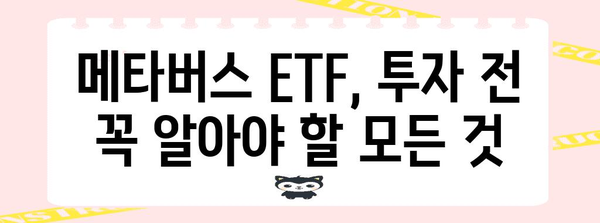 메타버스 ETF | 투자전에 꼭 알아야 할 모든 것