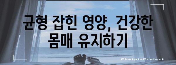 균형 잡힌 식단으로 건강한 몸매 만들기