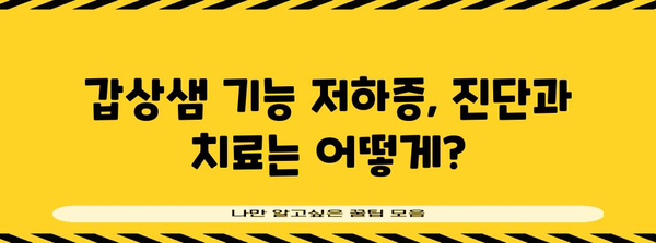 갑상샘 기능 저하증 완벽 가이드 | 증상, 진단, 치료