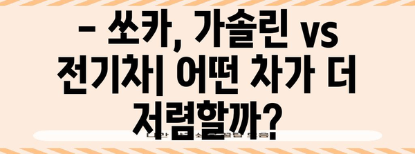 쏘카 주행료 비교 | 가솔린 vs 전기차, 비용 절감을 위한 최선의 선택