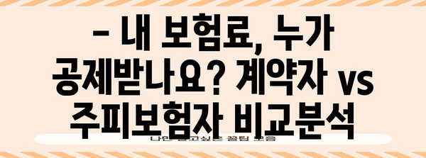 연말정산 보험료, 계약자 vs 주피보험자| 헷갈리는 내 보험료 정확히 알아보기 | 연말정산, 보험료, 계약자, 주피보험자, 절세 팁