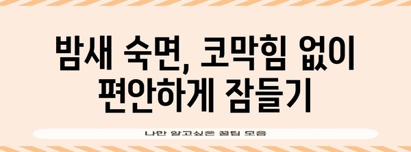 코막 뚫리는 시원함 | 천연 구제법과 수면 향상법