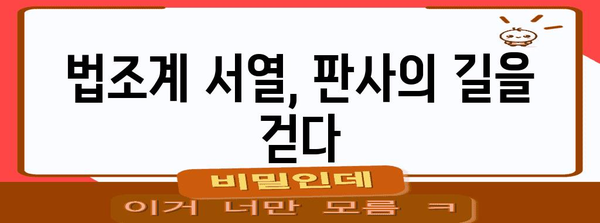 한국 법원 판사 서열| 계급과 승진 체계 | 법원, 판사, 승진, 계급, 서열, 법조계