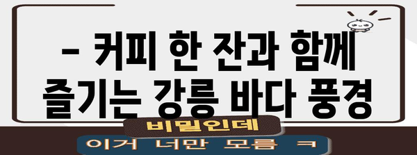 강릉 바다 카페 추천 | 차가운 바람 속 따뜻한 오아시스