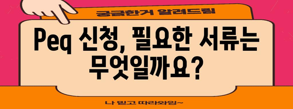 Peq 신청 비용과 처리 절차 확인하기