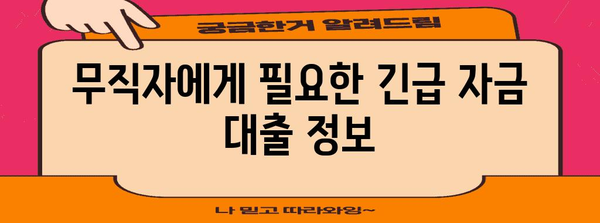 무직자를 위한 긴급 자금 지원 가이드
