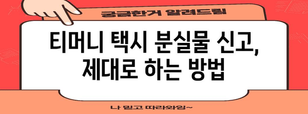 티머니 택시 분실물 | 꼭 알아야 할 4가지 팁