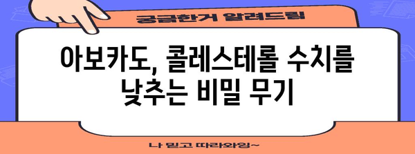 아보카도의 혈관 건강 효능 | 콜레스테롤 낮추고 혈압 조절하기