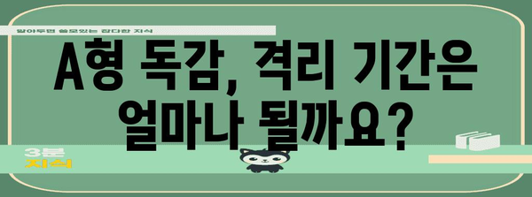 A형 독감 공포 퇴산 | 감염 경로와 격리 기간 완벽 가이드