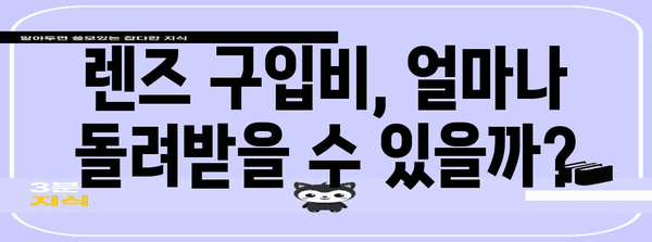 연말정산 렌즈 구입비, 얼마나 돌려받을 수 있을까요? | 렌즈, 의료비, 세액공제, 연말정산 가이드