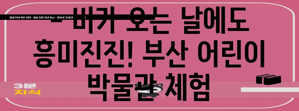 비오는 날 부산 놀거리 | 아이와 즐겁게 3곳 추천