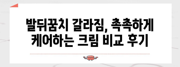발뒤꿈치 갈라짐 해결 | 효과적인 크림 후기