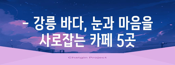 강릉 바다 카페 추천 | 차가운 바람 속 따뜻한 오아시스