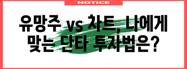 유망주 vs 차트 개미 | 단타 투자법 선택 고민 큰소리 치기
