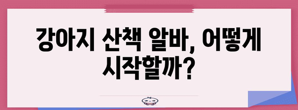 강아지 산책 알바 지원 완벽 가이드