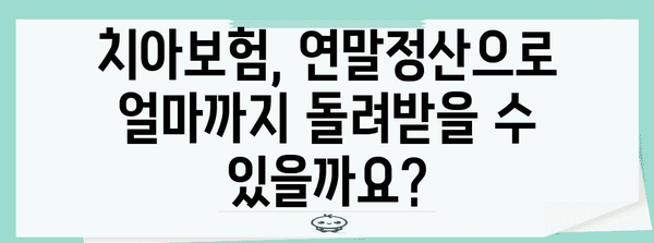 치아보험 연말정산 꿀팁| 최대 환급 받는 방법 | 치아보험, 연말정산, 환급, 절세