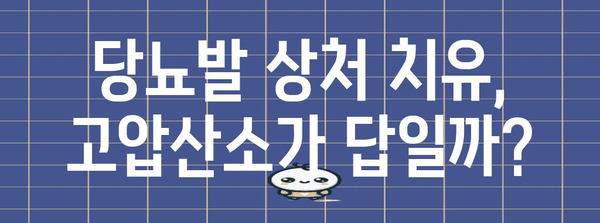 당뇨발 고압산소치료 | 임상적 증거와 효과 입증