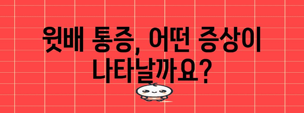 윗배 통증 경시 금지 | 원인, 증상, 치료법