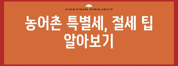 연말정산 농어촌 특별세 완벽 가이드 | 절세 팁, 계산 방법, 환급 가능 여부