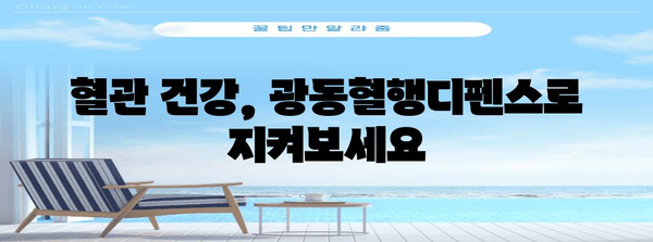 혈관 건강 향상에 광동혈행디펜스 도전