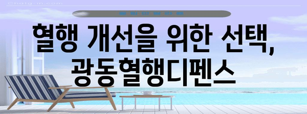 혈관 건강 향상에 광동혈행디펜스 도전