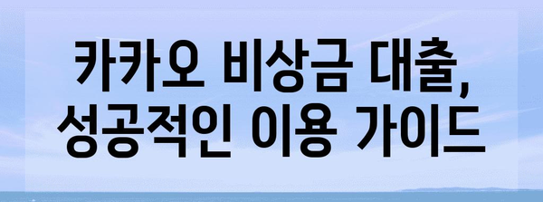 카카오 비상금 대출 거절 대처 | 실패 이유와 성공 전략