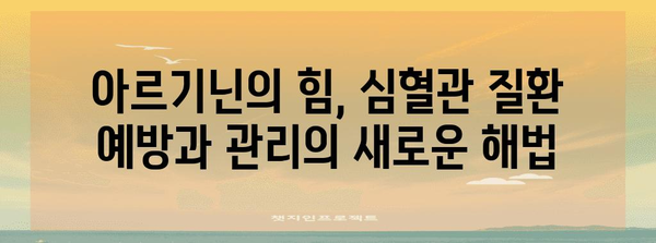 아르기닌으로 허혈 해소 | 심혈관 건강 관리의 혁신적 접근