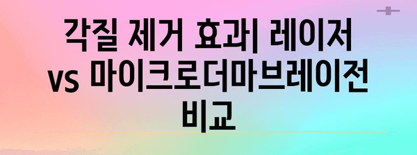 각질 제거 최고의 방법 | 레이저 vs 마이크로더마브레이전 비교 가이드
