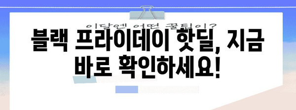 블랙 프라이데이 러닝타임|쇼핑 꿀팁 & 할인 정보 총정리