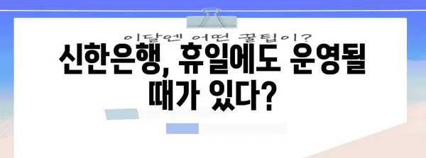 신한은행 영업시간 일목요연 | 점심시간, 주말, 점검 시간