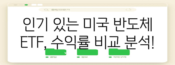미국 반도체 ETF 투자 전략 | 수익률 비교 및 가이드