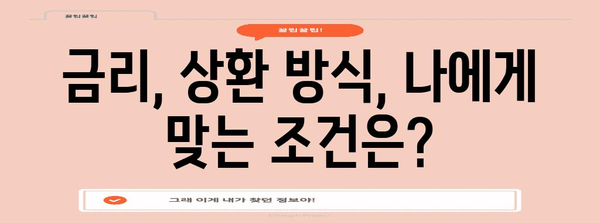 대출금리 및 상환방식 이해 | 나에게 맞는 조건 선택