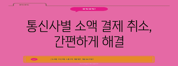 소액 결제 취소 완벽 가이드 | 피해 예방 팁과 단계별 취소 방법