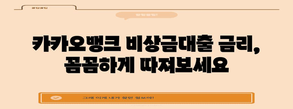 카카오뱅크 비상금대출 신청 가이드 | 알아두어야 할 모든 것