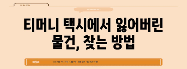 티머니 택시에서 분실물 걱정 없애기 | 빠른 발견 팁