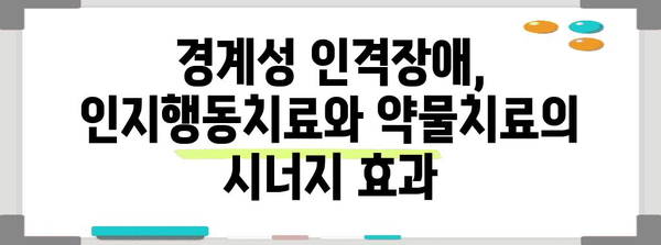 경계성 인격장애 치료 | 인지행동치료와 약물치료의 효과적 조합