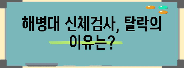 해병대 신체검사 불합격 | 재검 및 대안 탐구