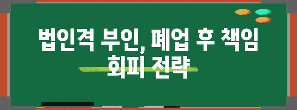 법인 폐업 후 책임 피하기 | 법인격 부인 전략