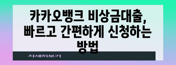 카카오뱅크 비상금대출 신청 가이드 | 알아두어야 할 모든 것