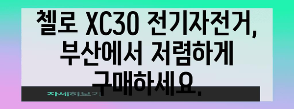 부산 전기자전거 최저가 안내 | 첼로 XC30 세일 알림