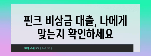 핀크 비상금 대출 신청 가이드 | 조건 확인부터 승인까지