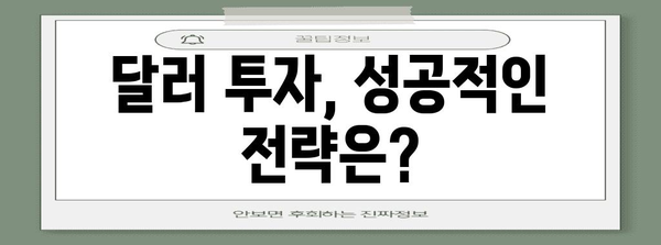 달러 투자 전략 - 예상 시기와 활용 방법