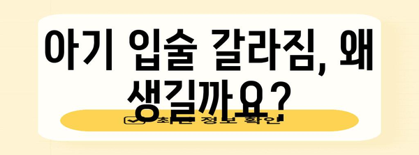 아기 입술 갈라짐 해결을 위한 연고 추천과 대처법
