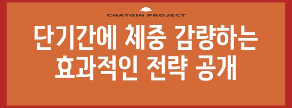 단기 다이어트 성공 가이드 | 효과적인 방법, 보조제 추천, 상세 절차